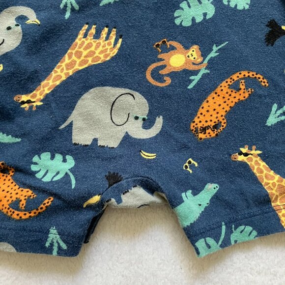 Old Navy Baby Romper 0-3M | Navy Jungle Animal Print One-Piece | GUC - Picture 15 of 16